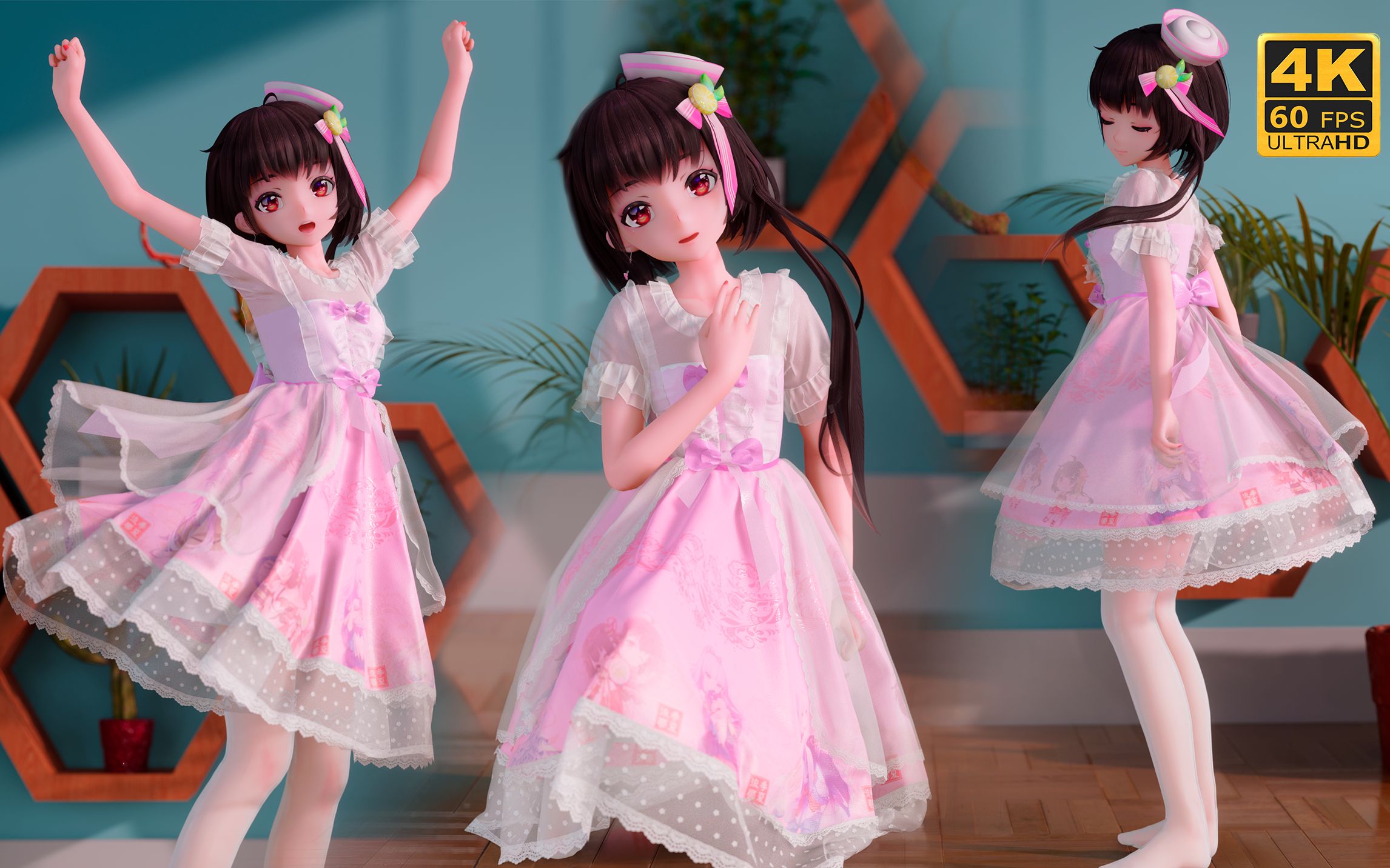 【泠鸢MMD/布料】竖屏白丝洛丽塔的鸟——与梦盛开（泠鸢MD衣服配布）