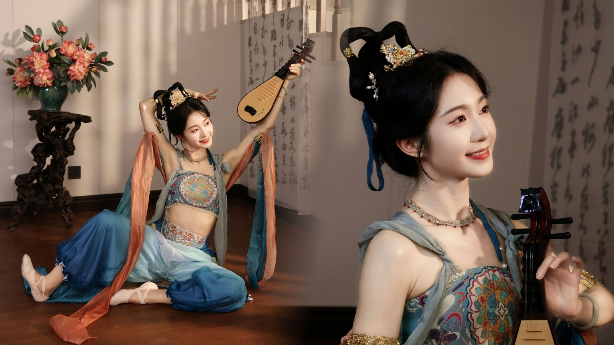 壁画中的敦煌神女活了！！！跟着洛天依一起《乐鸣东方》【苎萝】