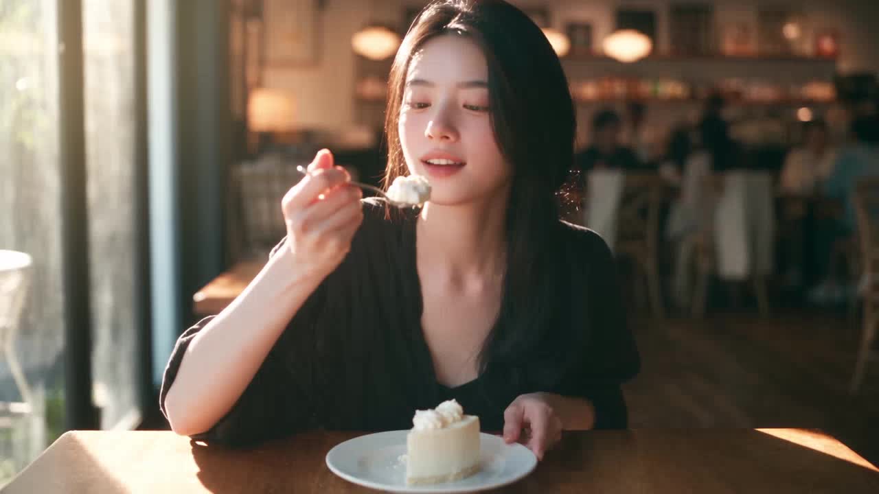脸红微醺的甜蜜蛋糕时刻