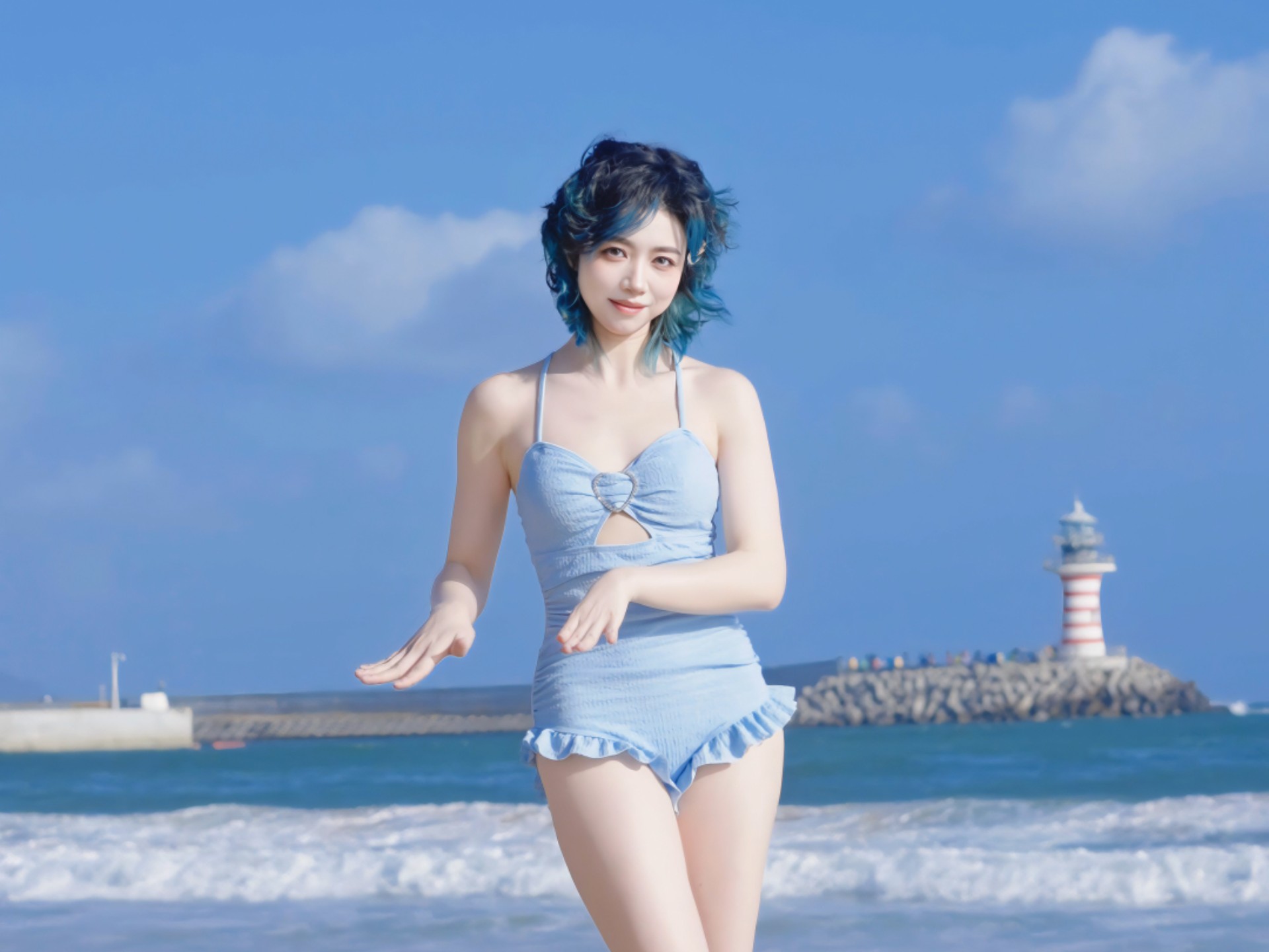 海边 水着 海豹舞