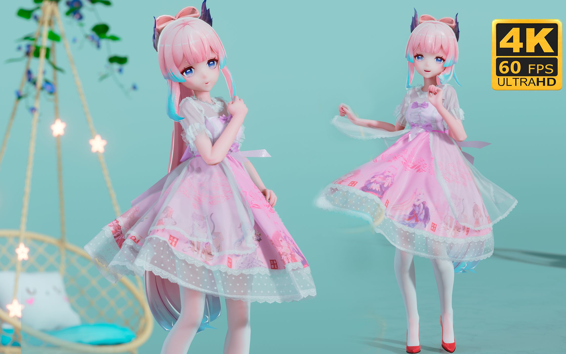 【心海MMD/布料】心海竖屏白丝洛丽塔——与梦盛开