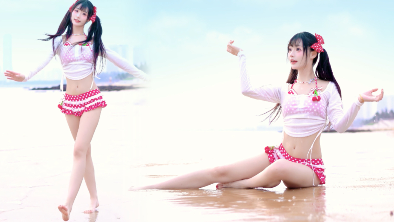 双马尾妹妹 夏日海边水着❤️Summertime！