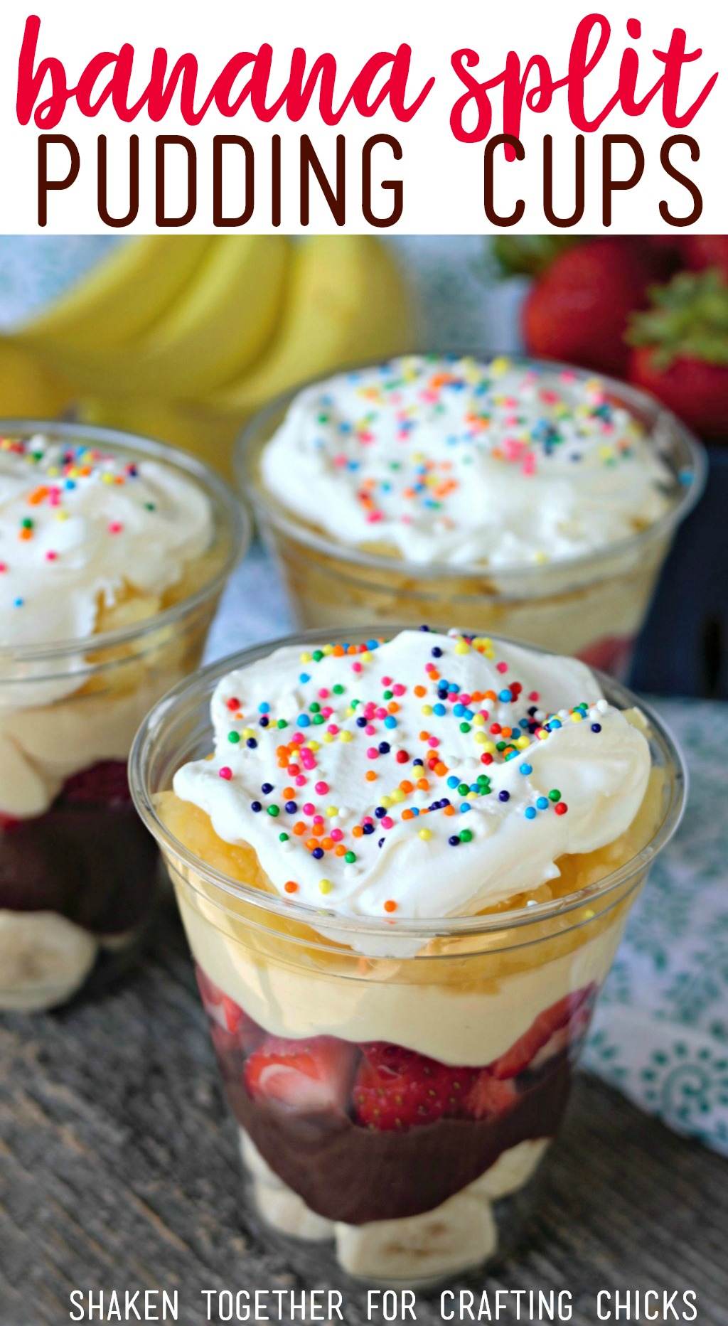 Banana Split Pudding Cups